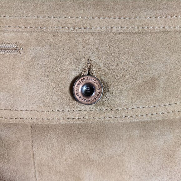 Taylor Stitch Marigold Mens 46 Sand Suede Long Haul Jacket Tan Barn Corduroy Lux - Picture 8 of 11